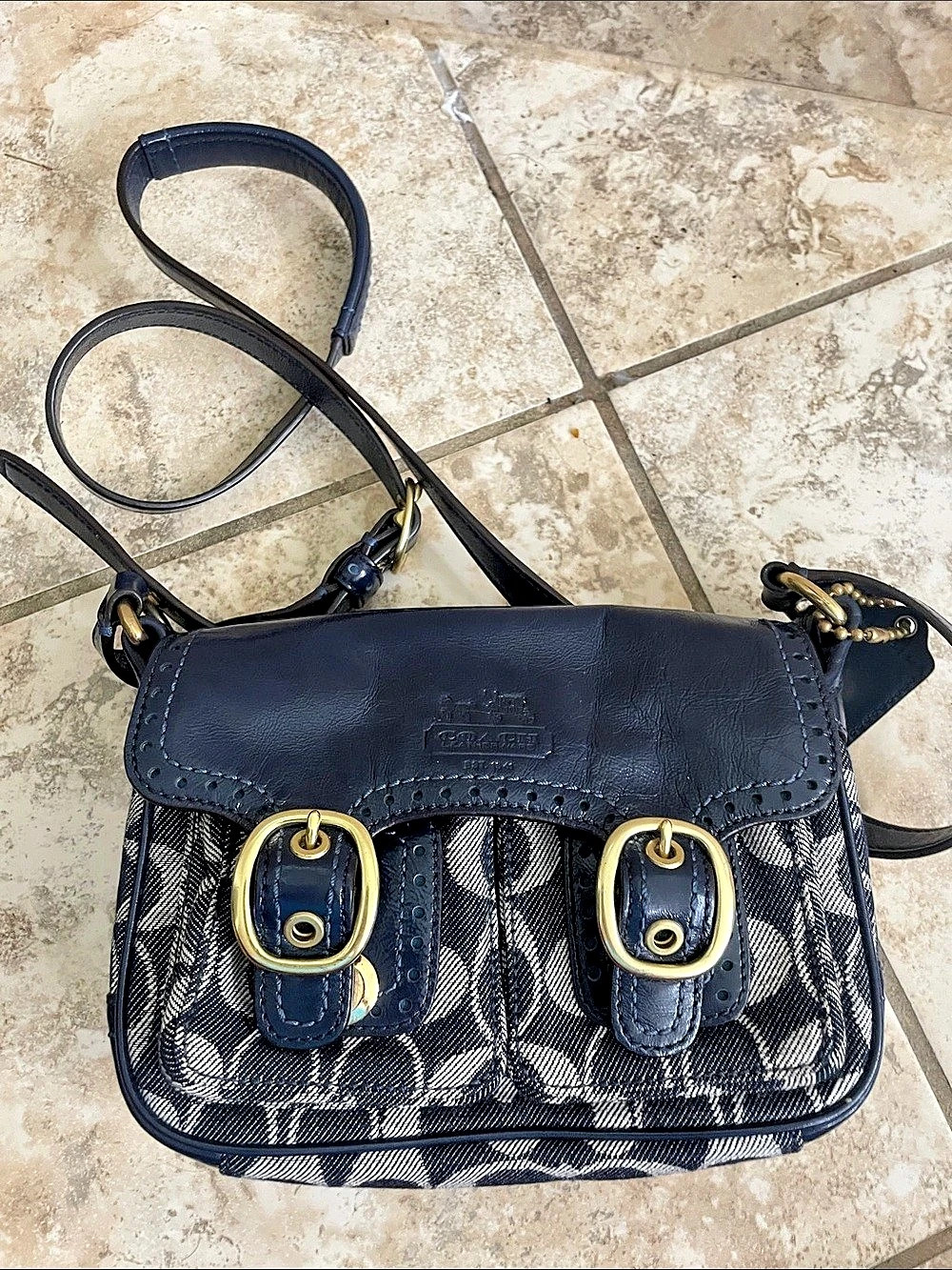 Coach Bleecker Signature Denim Jessie Swing Crossbody (Style 12534) GUC RARE HTF